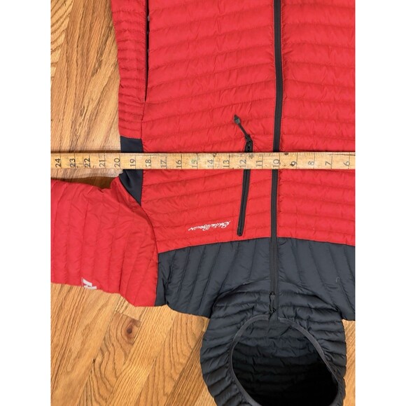 Eddie Bauer Red Black First Ascent Stormdown 800 Down Thin Puffer Jacket Men’s M - Picture 9 of 9